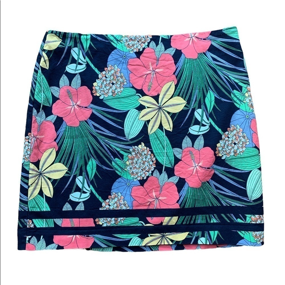 Talbots | Talbots Cotton Canvas A Line Skirt Hibi… - image 2